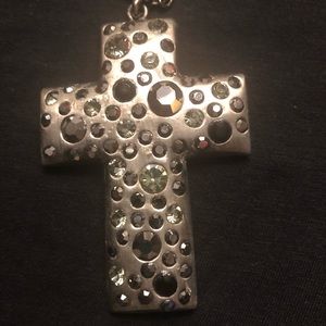 Lovely Jeweled Cross Necklace with 24” Chain